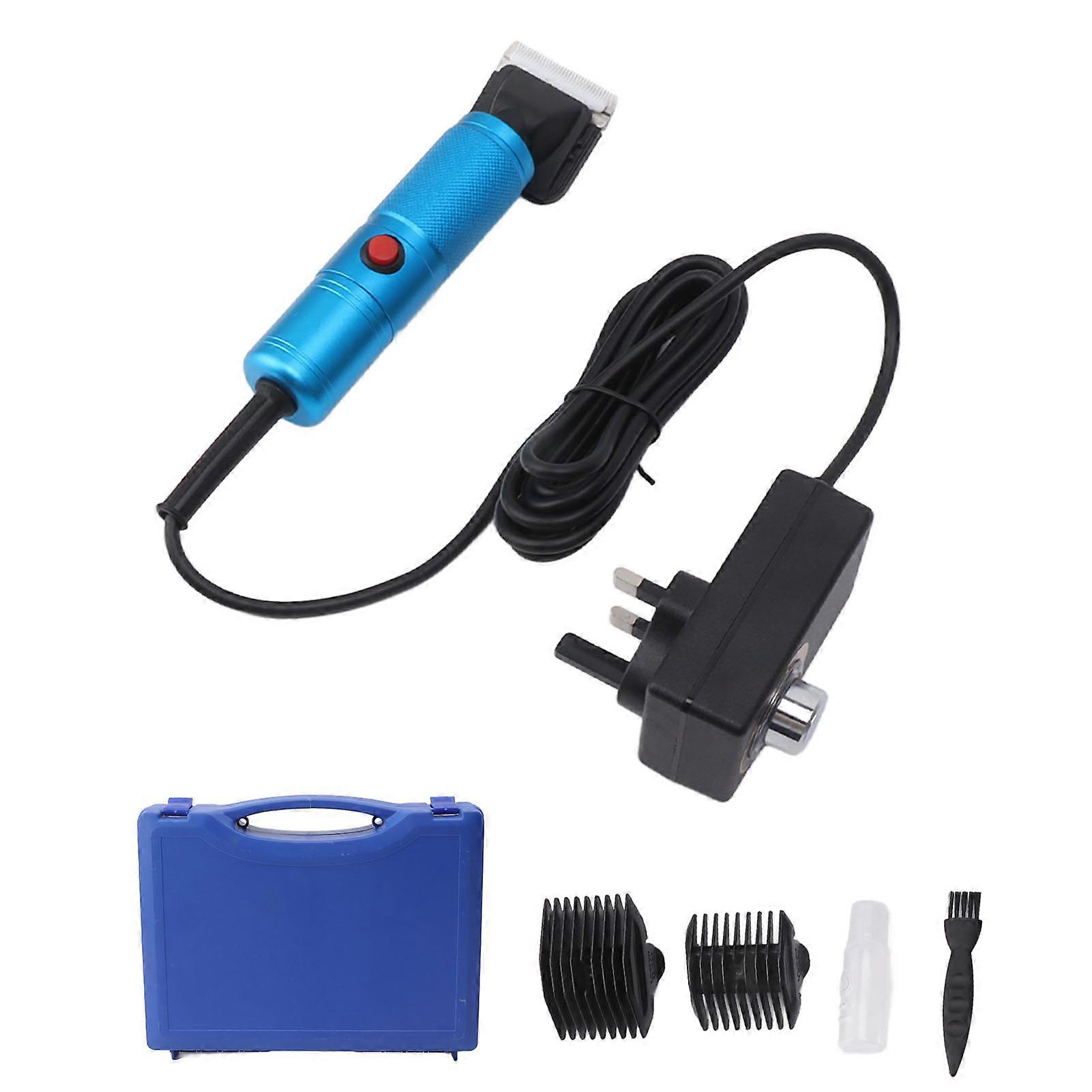 電気羊ばさみ羊クリッパー犬用クリッパー充電式動物グルーミングクリッパー、羊ヤギ用カッターヘッド付きブルーUKプラグ100240V