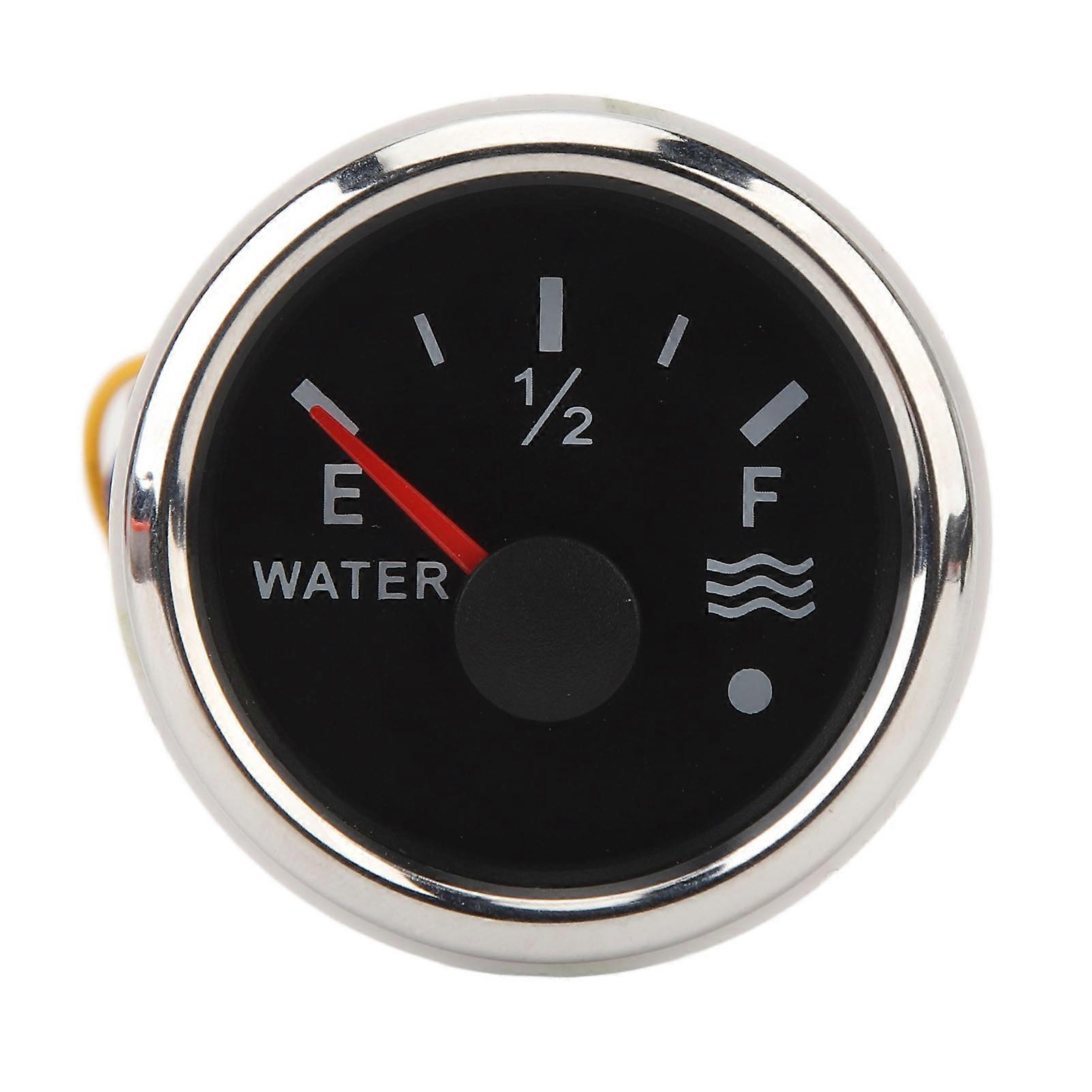 52MM Water Level Gauge E 1/2 F Colorful Backlight 240 to 33ohms for RV Yacht Boat DC9 to 32V Black Dial with Silver Cover