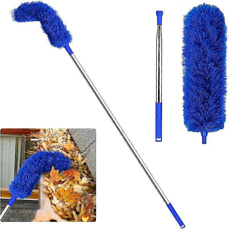 Gutter Cleaning Brush Roofing Tool with Telescopic Extendable Pole 8.2Ft Guard Cleaner Tool Easy Re