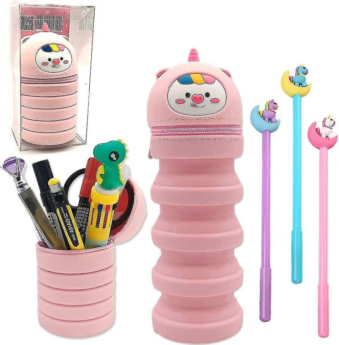 Foldable Cute Unicorn Stand Pencil Holder For Kid Student