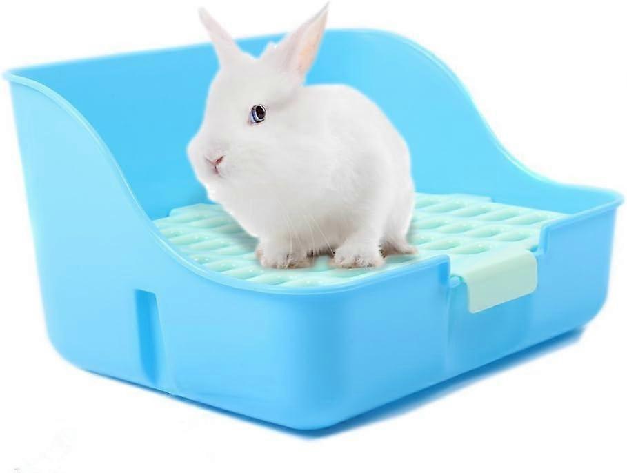 QQDD Rabbit corner toilet, rabbit potty square shape toilet with lattice, rabbit litter box pet