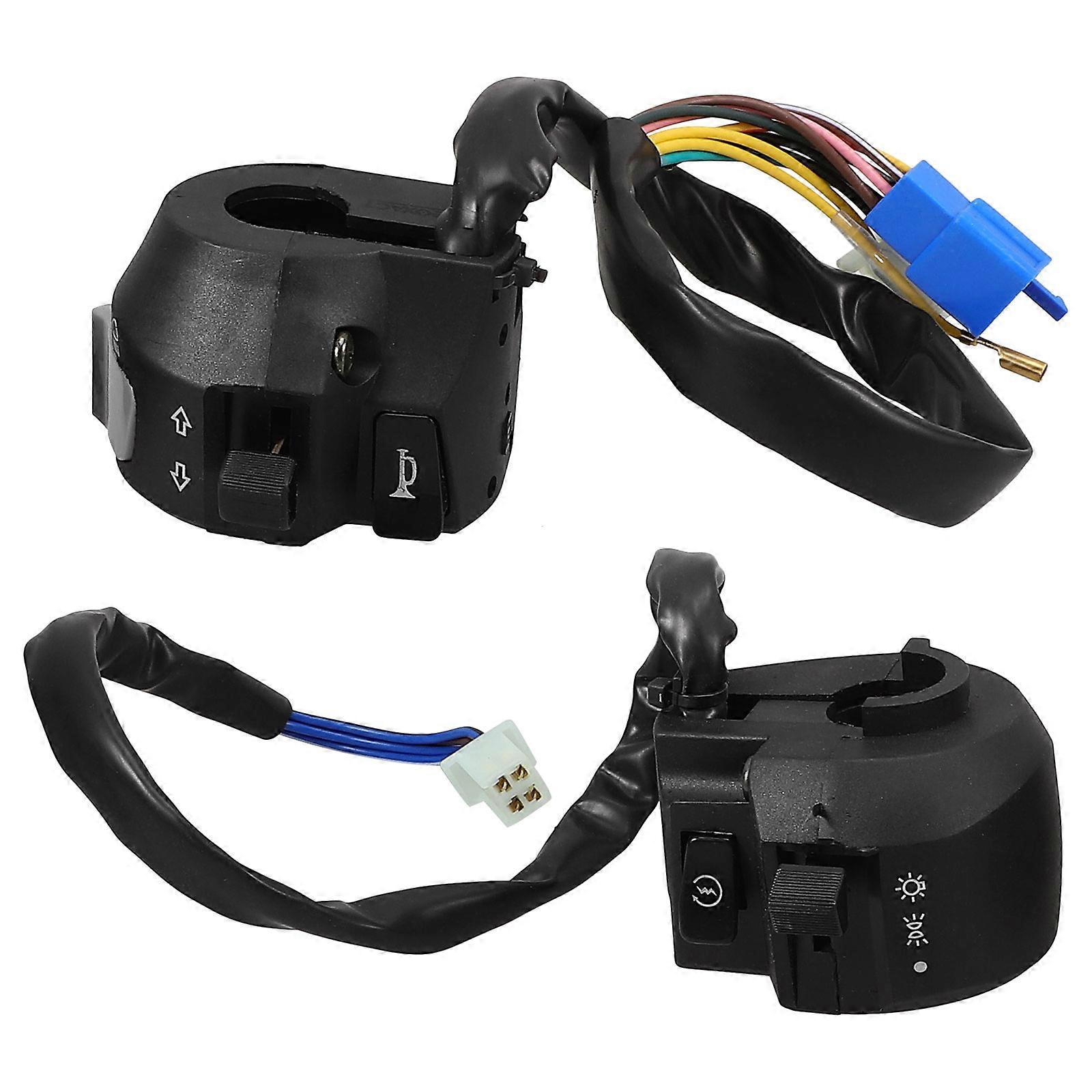 2pcs Motorcycle Handlebar Button Switch Set Replacement Left And Right Light Switch
