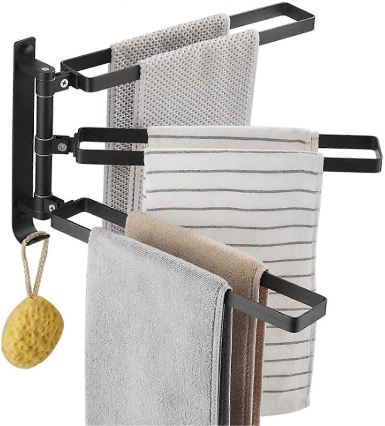 Bathroom wall-mounted towel rack, rotating hanger