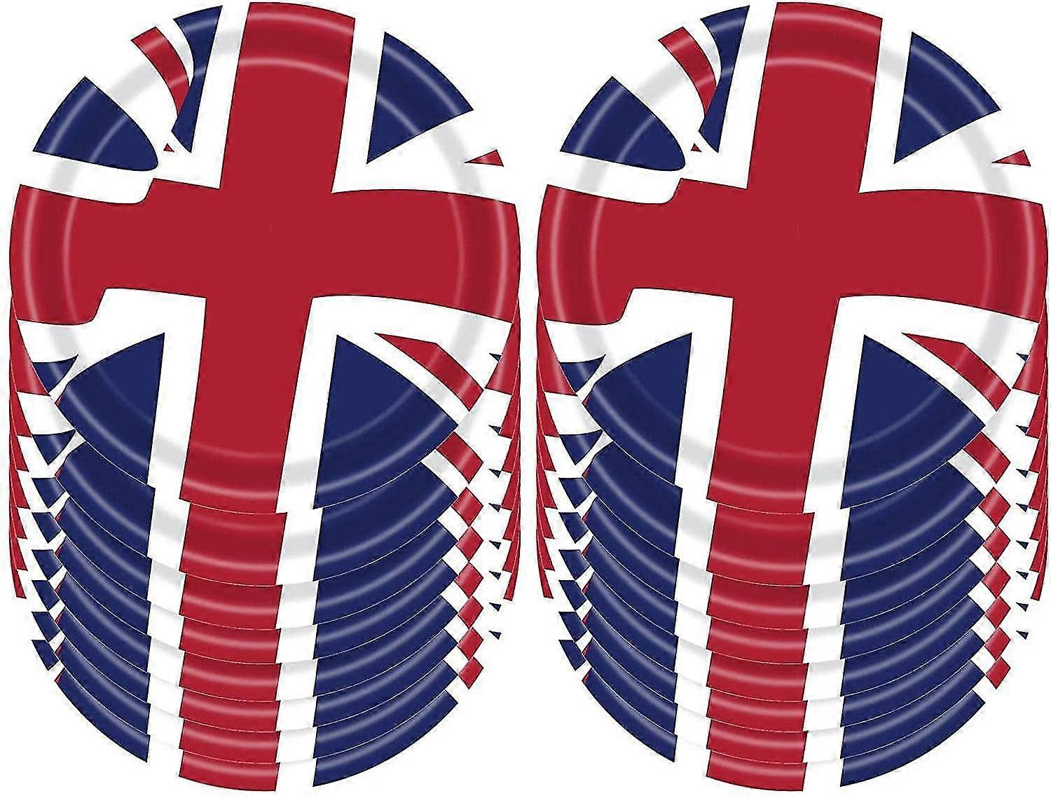 16pcs/bag Union Jack Paper Plates Napkins Cups Tableware Kit 7''/ 9"