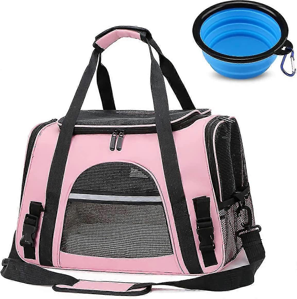 2021 New Pet Travel Carrier Bag, Soft-sided Pet Bag For Cats With Mesh Windows And Fleece Padding, Collapsible Dog Carrying Case Fit Under Airplane Se