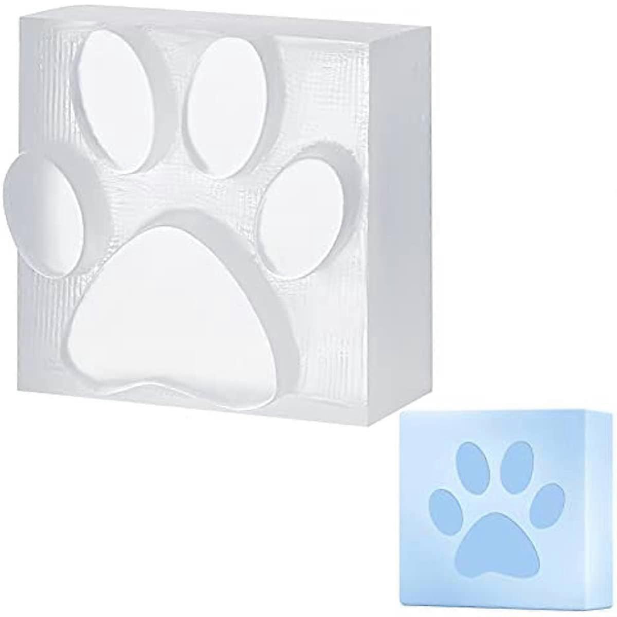 1pc Handmade Soap Stamp Paw Print Acrylic Soap Stamp Letter Soap Chapter Embossing Stamp Mini Seal for Soap Clay Biscuits Gummies Arts Crafts Making P