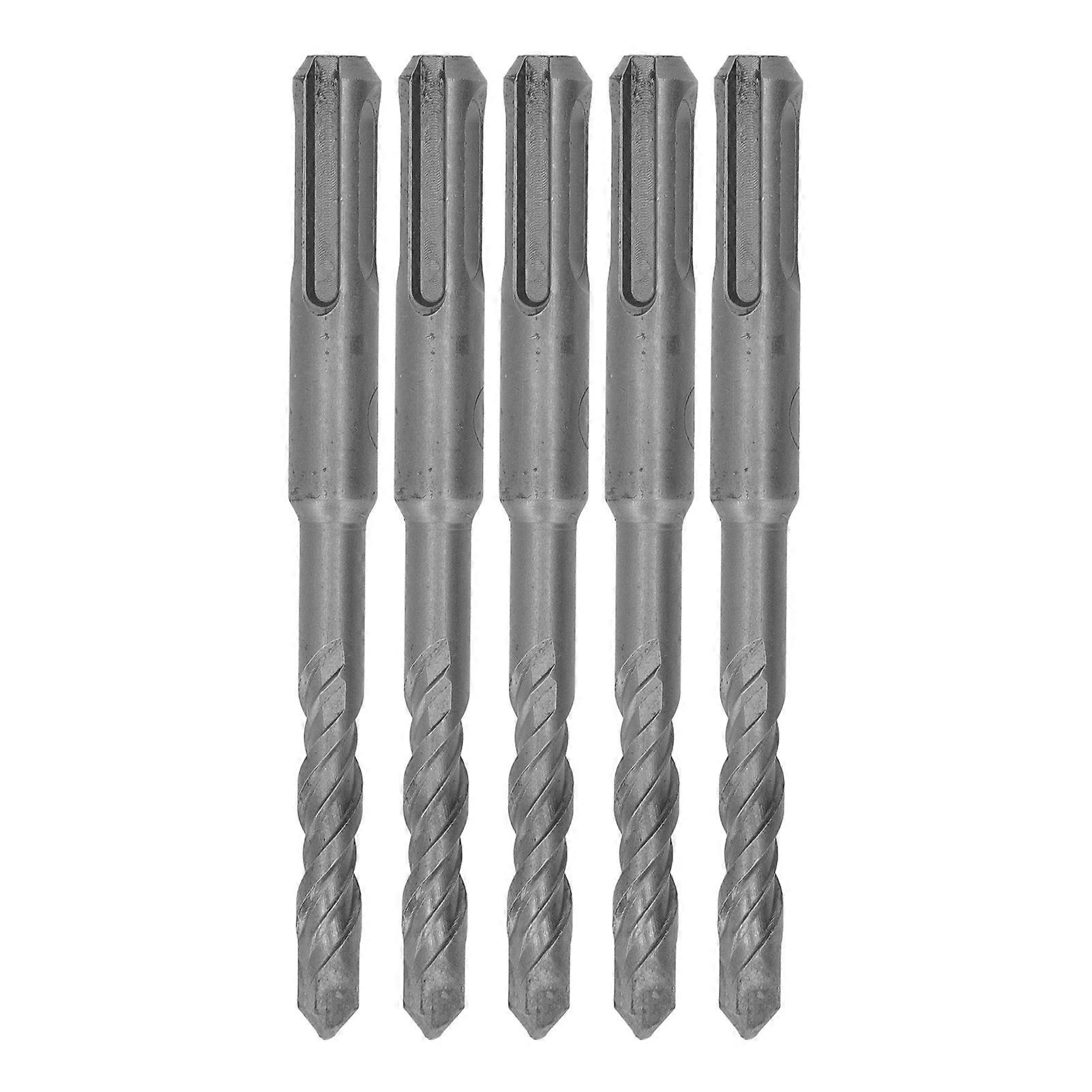 5Pcs Rotary Hammer Drill Bit Cemented Carbide Tip Spiral 2 Flutes Impact Drill Bit for Brick Stone 110mm 8mm/0.31in Open Diameter