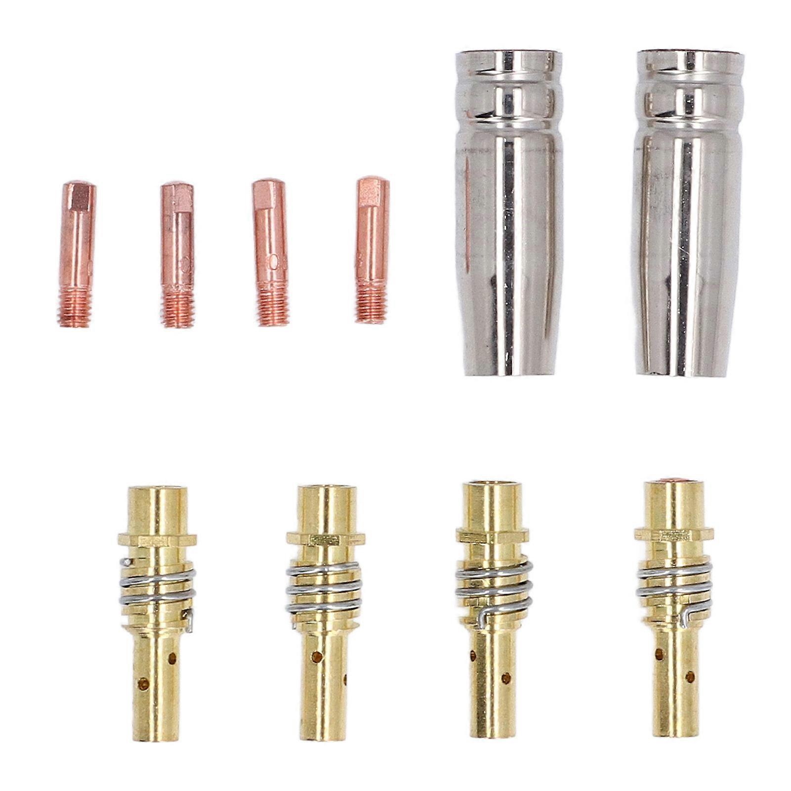 MIG Welding Consumables Kit Copper Contact Tips Connecting Rods Nozzle Replacement for 15AK Welder Torch