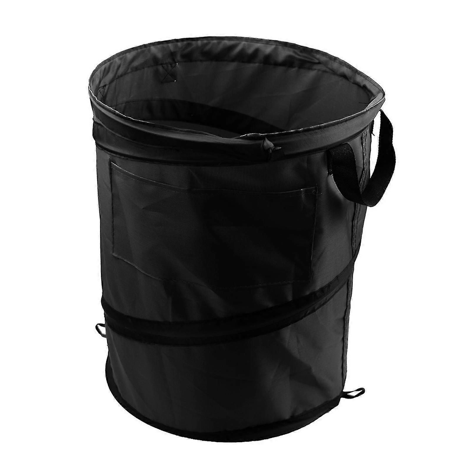 Trash Can Portable Garbage Bin With Handles Spring-loaded Design For Laundry
