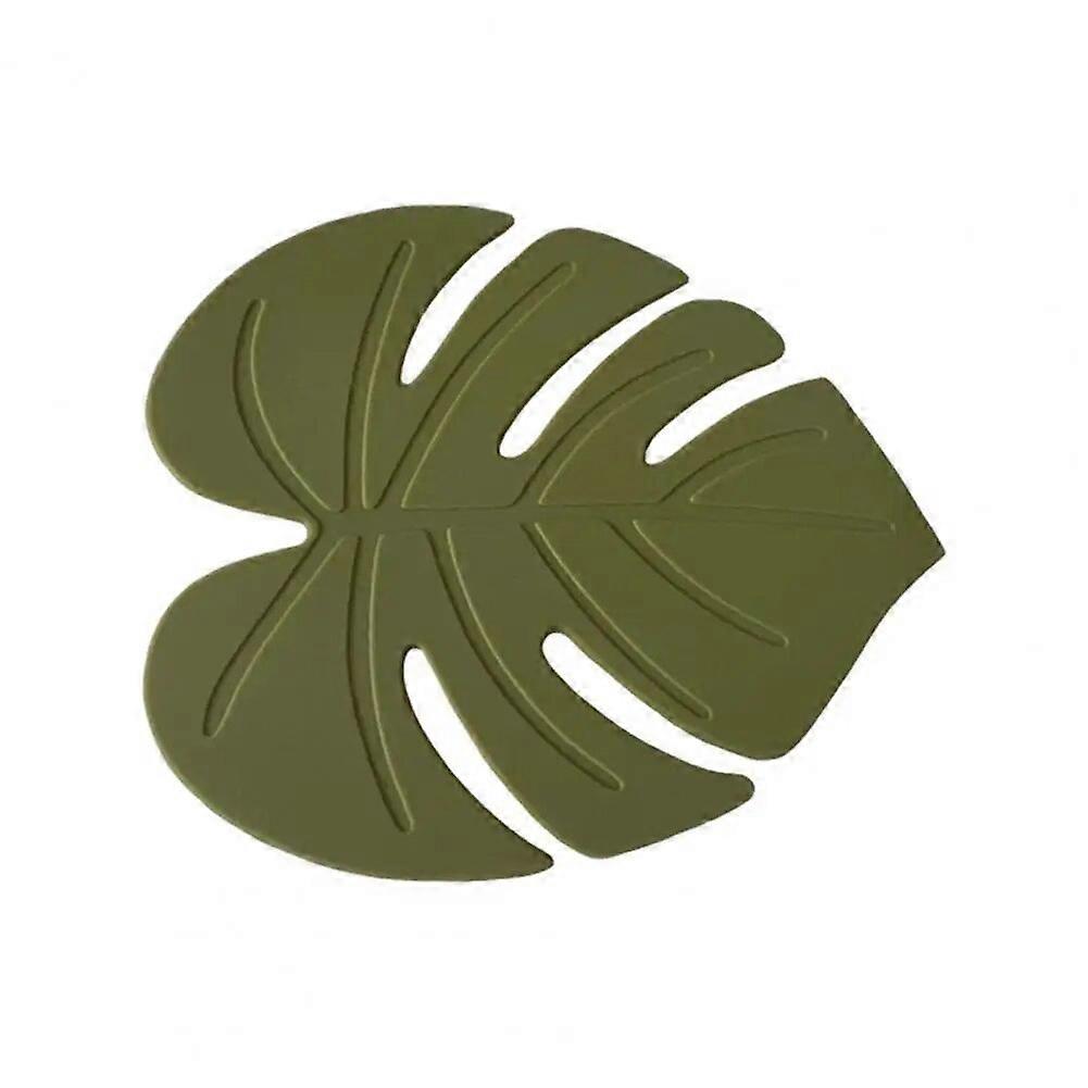 Cartoon Leaf-shaped Silicone Coaster Easy To Clean Reusable Table Mat For Dining Table Decoration