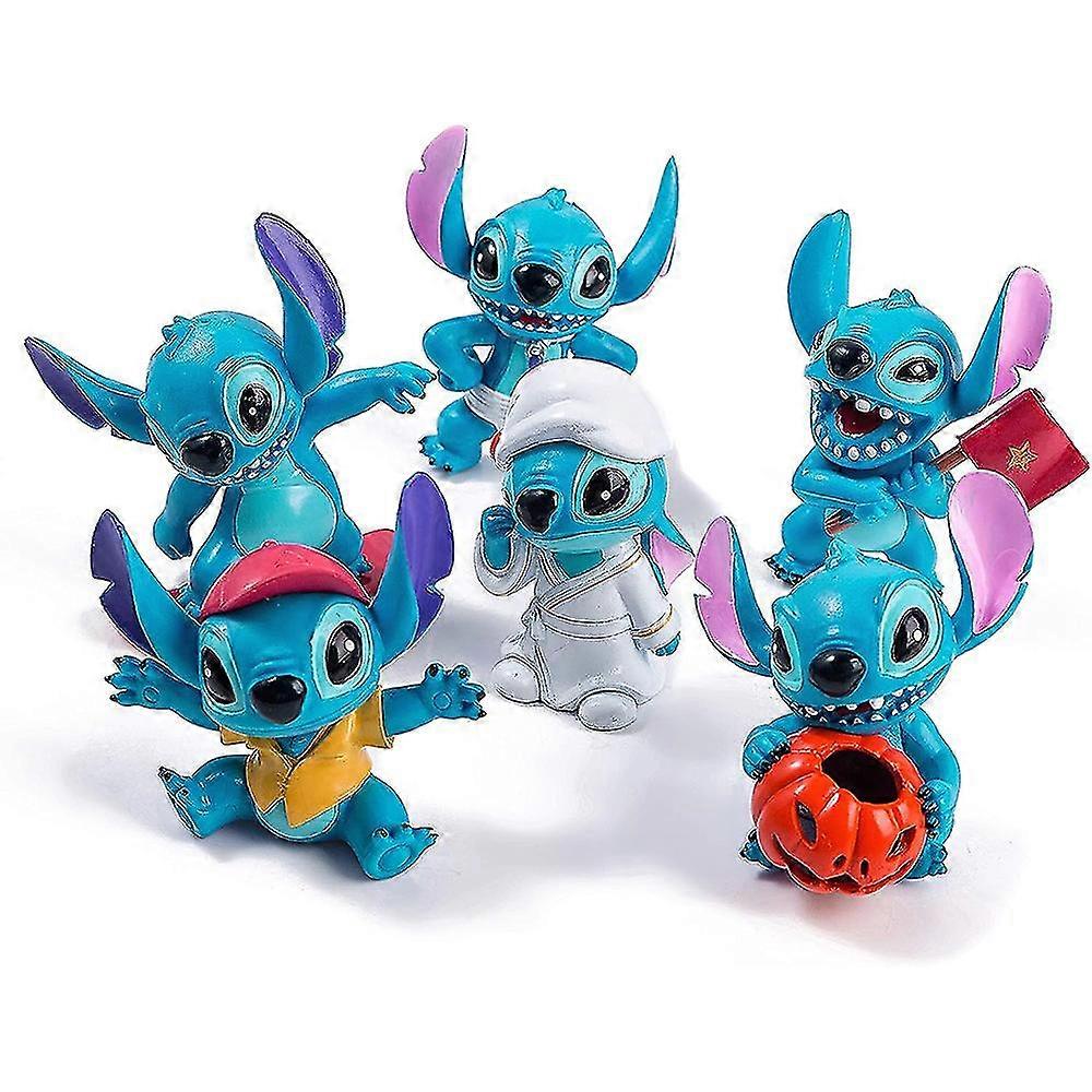 6 stuks Lilo Stitch Mini Act S Voor Cake Toppers Home Ratten Kids Speelgoed