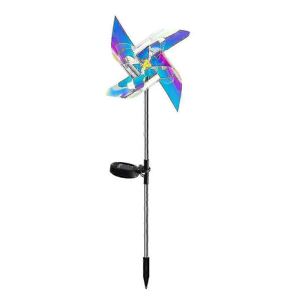 Solar Wind Spinner Garden Led Solar Powered Stake Pinwheels Light
