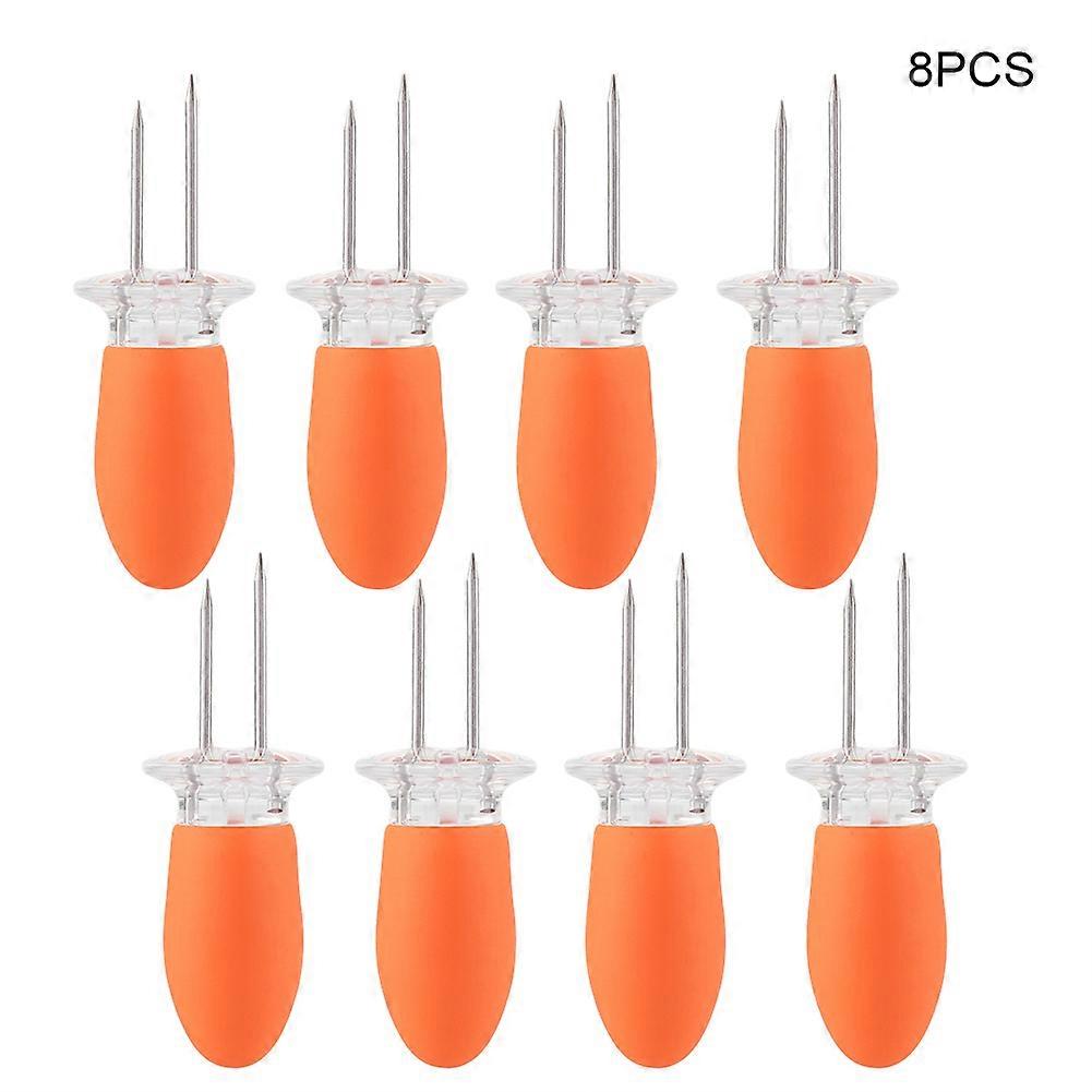 Corn Fork BBQ - RVS - 4 sets (8st) - oranje maïs insert