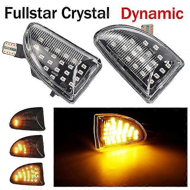 2PCS Rauchlinse Amber LED Dynamic Side Marker Light Blinker Lights kompatibel mit Smart fortwo 451 MK1 & MKII 2007-2014