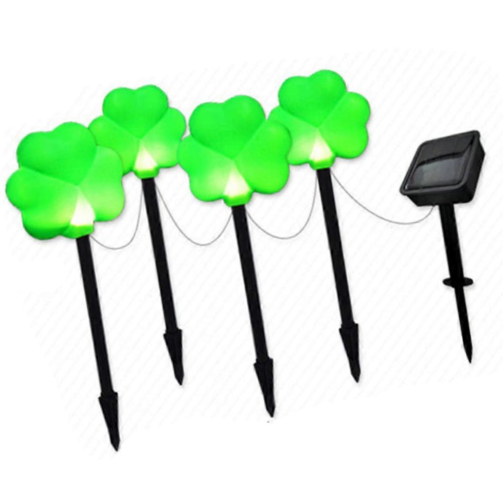 Shamrock Shaped Solar Lamp Plastic Material Yard Light Suitable for Courtyard