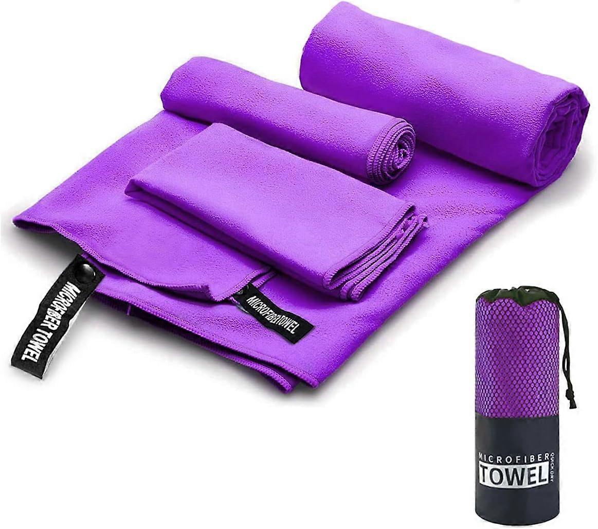 Sports Towels, 3pcs Microfiber Towels, Soft and Lightweight Gym Towels for Swimming, Sports, Bathing, Traveling, Yoga, etc. with Bag, 3 Sizes (76*152c