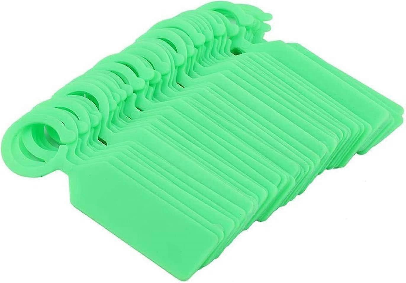 100 حزمة علامات مصنع معلق بلاستيكية قابلة لإعادة الاستخدام لنباتات ونباتات شجرة الحضانة 11 × 2.4 أخضر