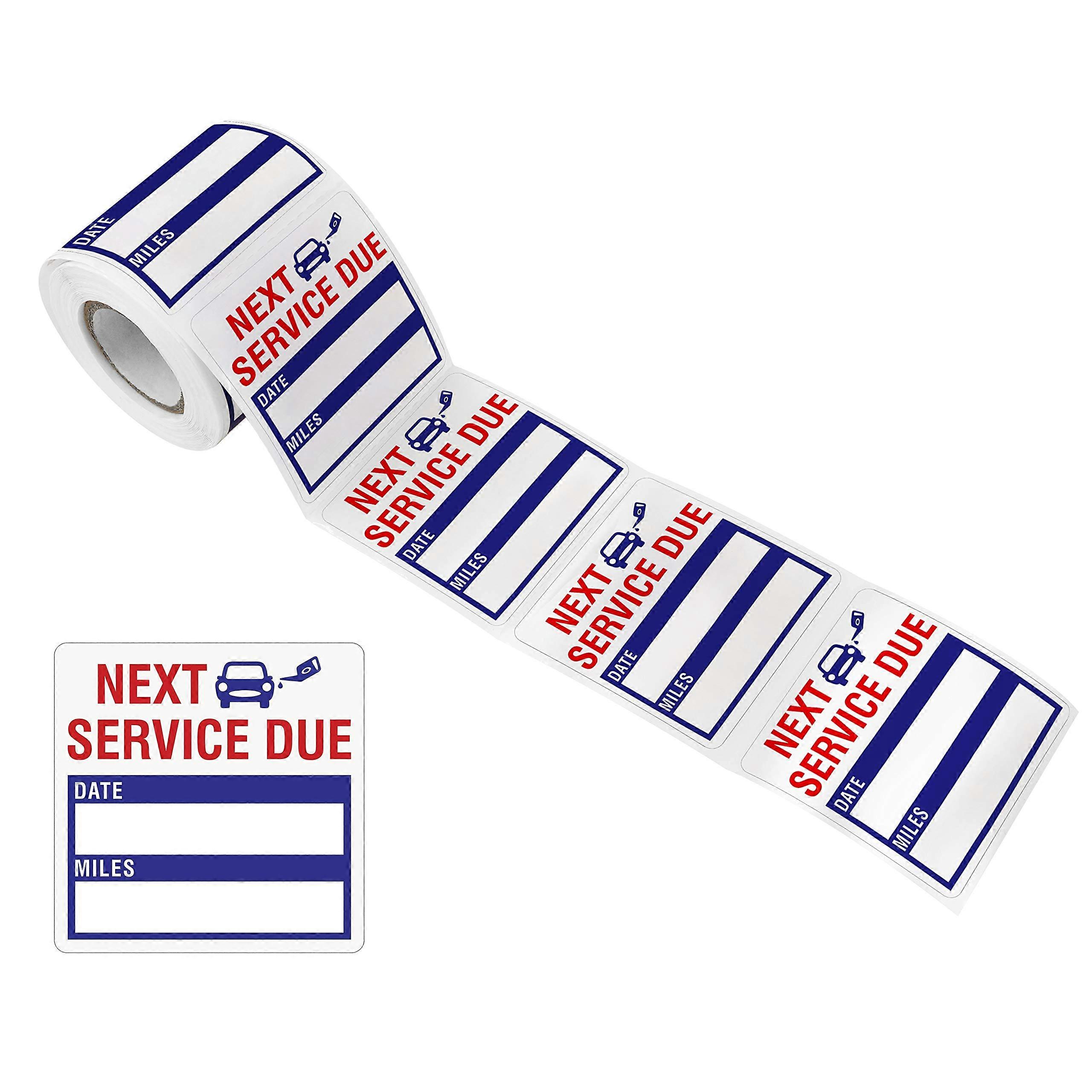 150 PCS Oil Change Auto Maintenance Service Due Reminder Stickers Labels in Roll with Perforation Line(Each 5cm X 5cm)