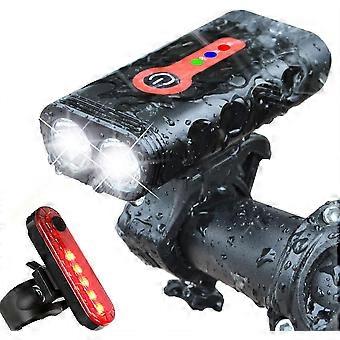 Bike Light Set With 5 Modes, 1000 Lumens, Super Bright, 360 Degrees Rotatable, Ip65, Waterproof, Usb