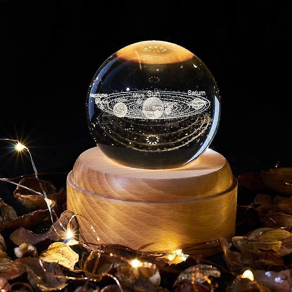 Music Box 3d Crystal Music Boxes , Luminous Rotating Ball Musical Box