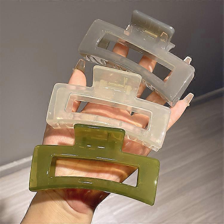 Hair Claw Clip Plastic Transparent Large