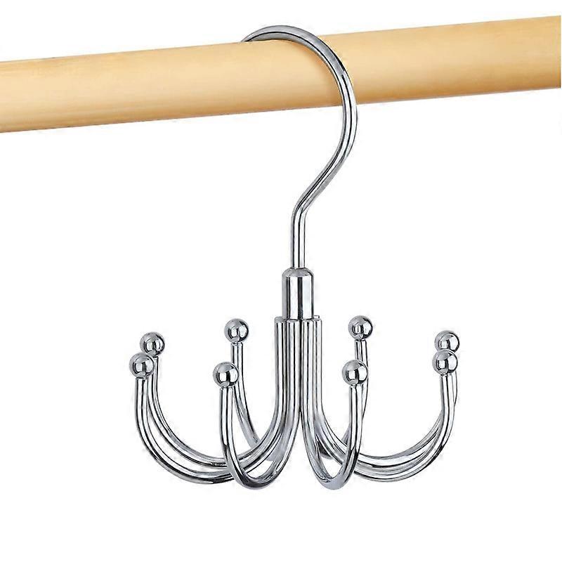 Belt Holder for Closet, Rotating Metal, Space Saving, Belt Storage, Tie Holder, Maximum Capacity of 24 Belts, Silver, 1 Unit