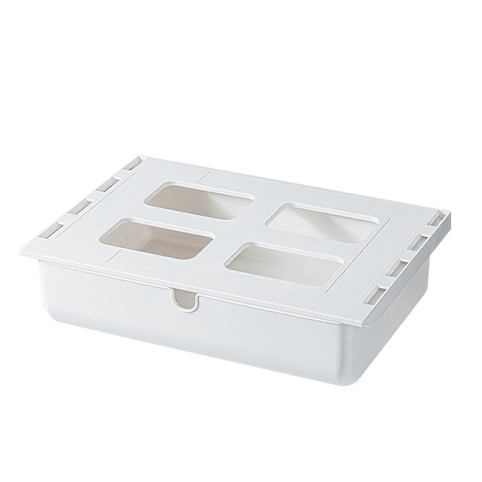 1/2Pcs Storage Box Multifunctional Self-Adhesive Organizer Large Capacity Smooth Edge Burr Free Hidden Design Under-Desk Drawer Organizer Box