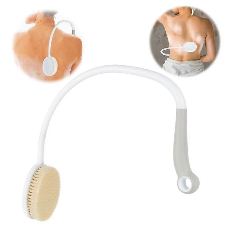 Bath Brush Long Handle for Shower, Curved Back Scrubber