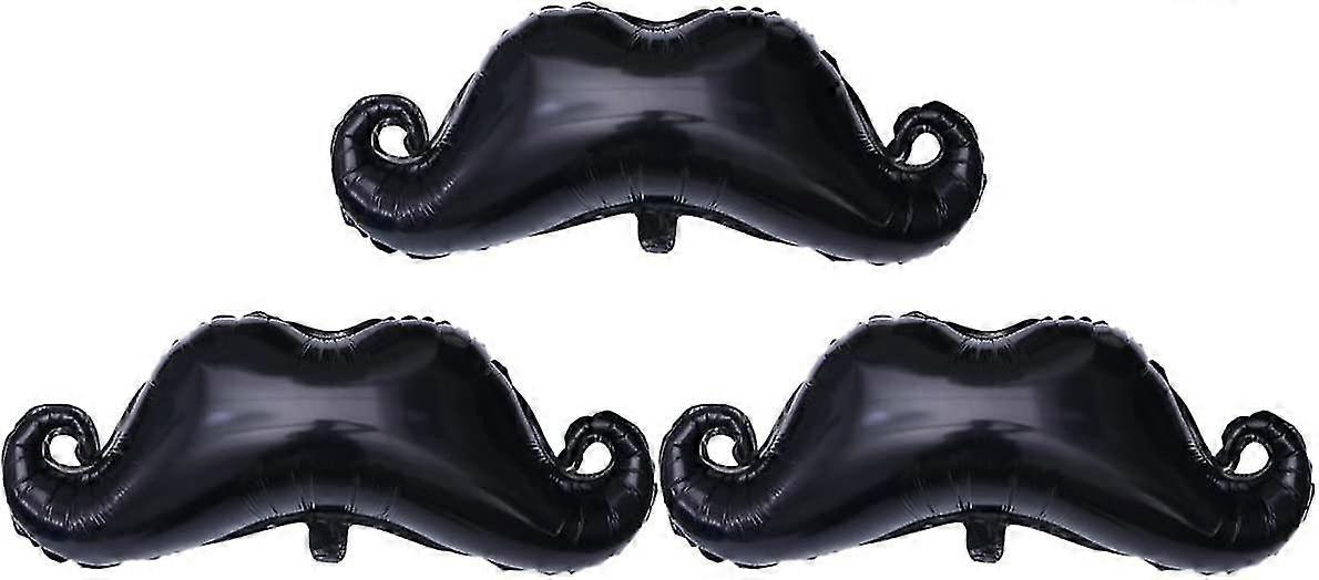 3 pcs mustache balloons, black