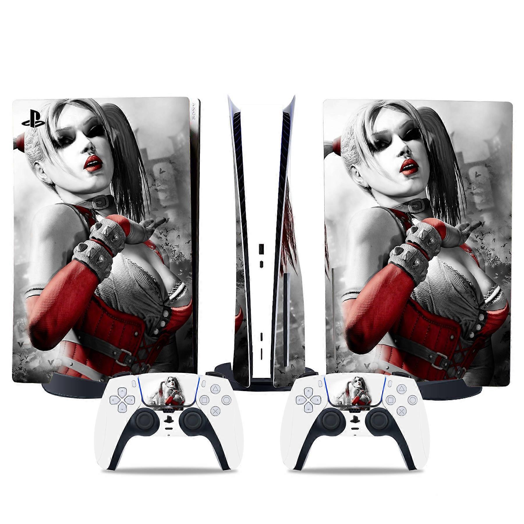 PS5 optical drive version sticker, cool PS5 skin, controller handle,for PS5 console and controller,DC cartoon,Halle2