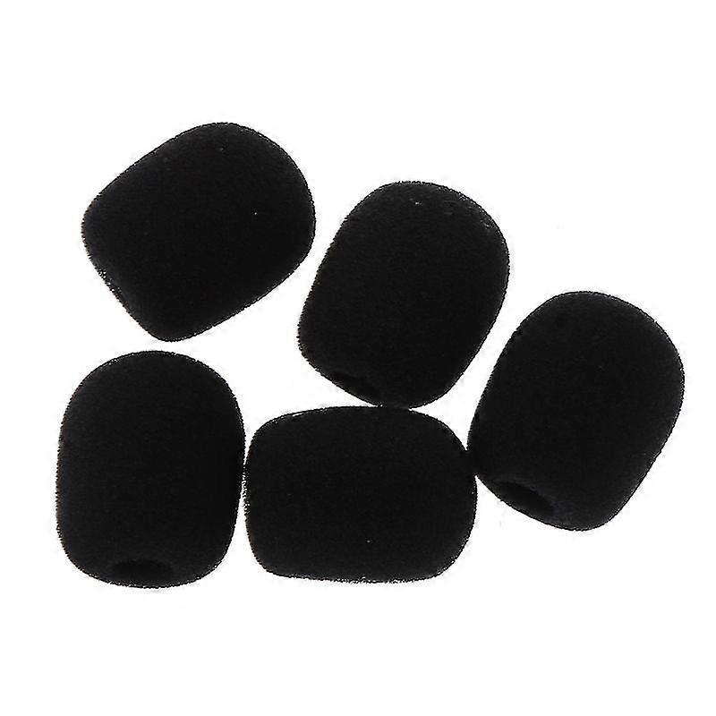 5pcs Black Microphone Headset Foam Sponge Windscreen Mic Cover