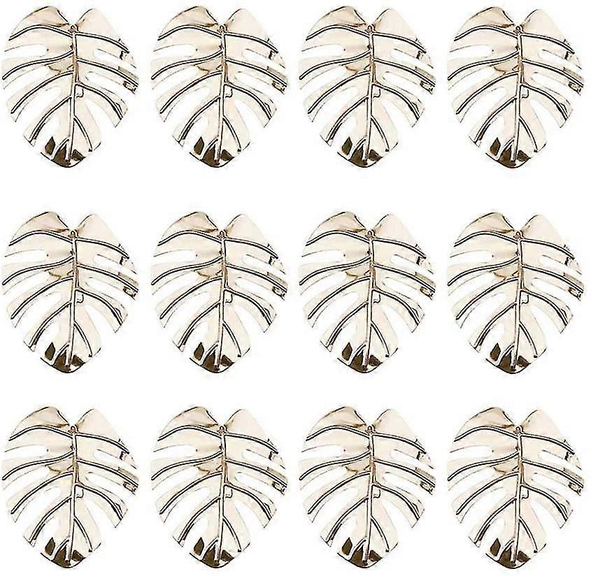 Turtle Leaf Serviette Rings,table Decor Napkin Holder(12pcs Rose Red)