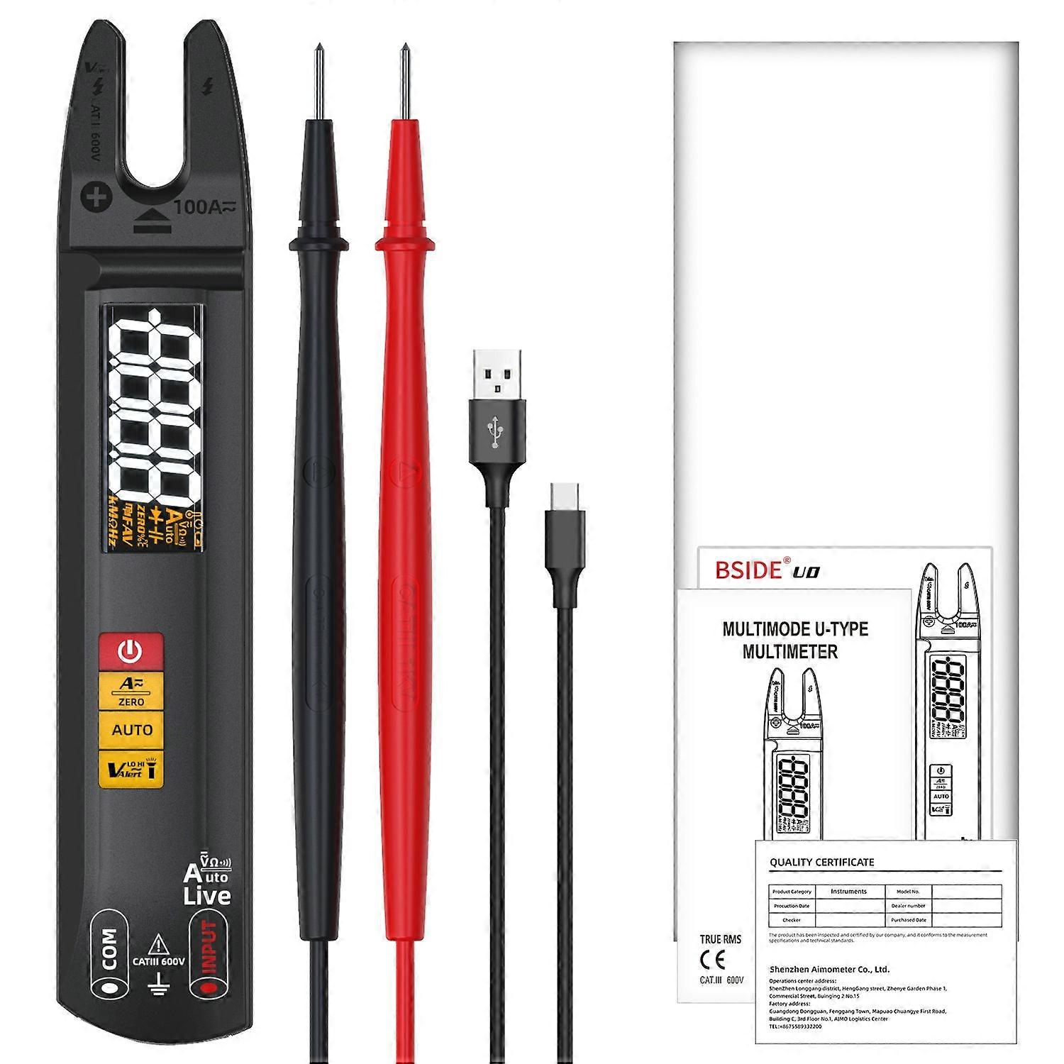 BSIDE U0 Pinza Amperometrica Digitale Forcella DC AC Amperometro Intelligente T-RMS Corrente Multimetro Auto Tensione Ohm