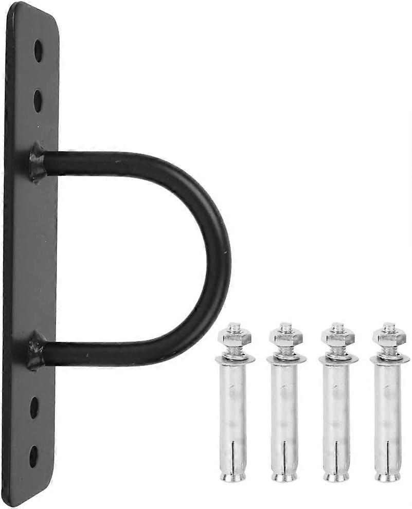 Hammock Hook, Battle Rope, Ceiling Wall Mount, Sandbag Anchor, U-Shaped Design with 4 Anchors for Suspension Straps,Black,20*5*8.6cm