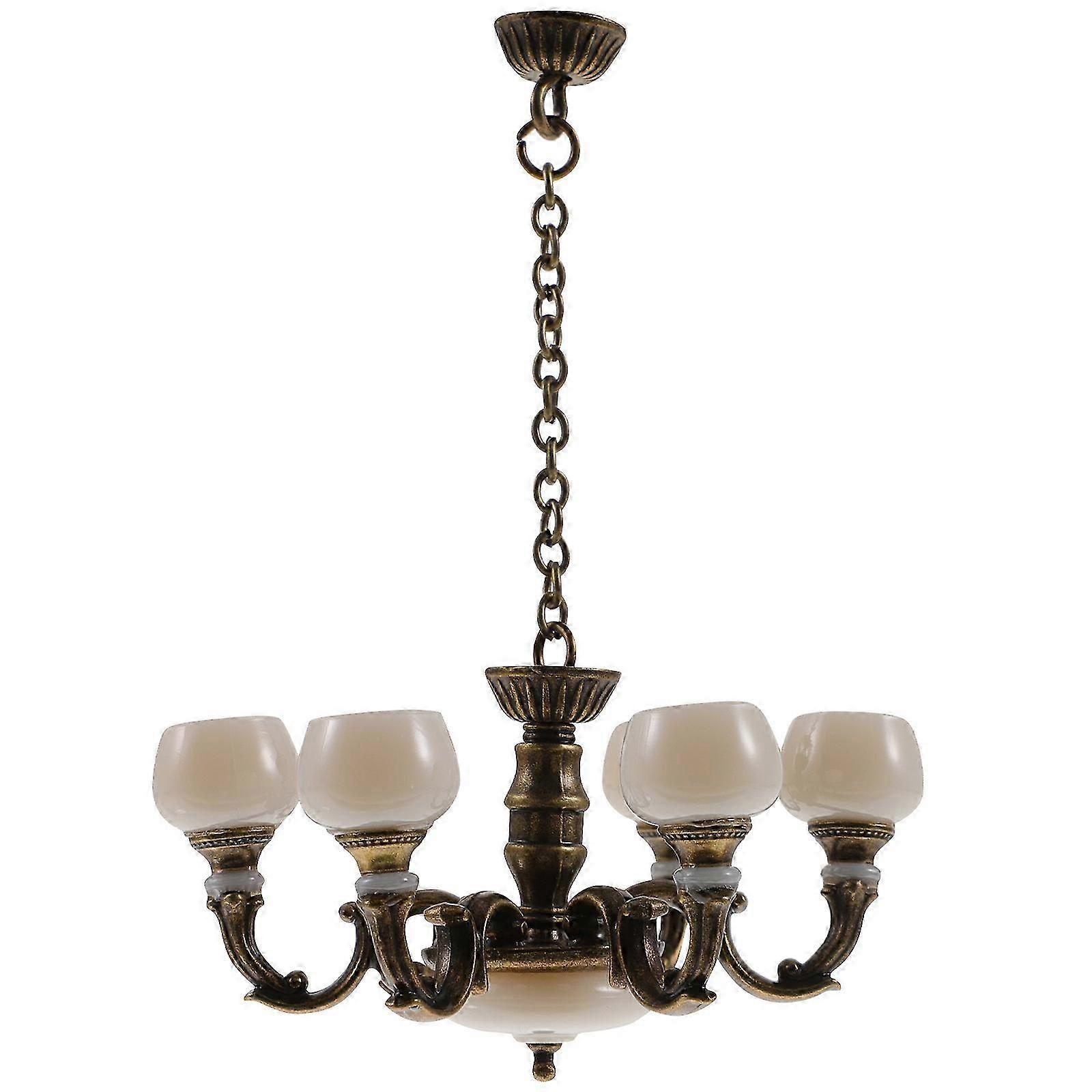 Miniature Ceiling Lamp 1/12 Scale Miniature Lamp Mini House Chandelier Prop