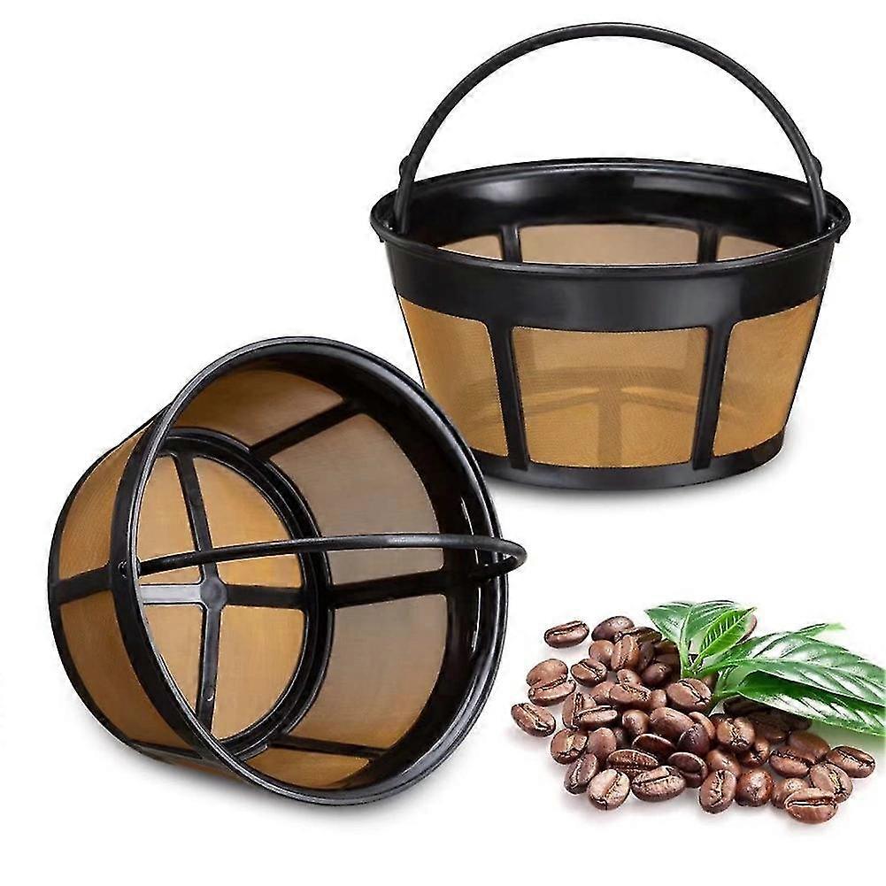 Wiederverwendbarer Kaffeefilter, Korbkaffeefilter 8-12 Tasse Ersatzkaffeefilter mit Edelstahl Ste