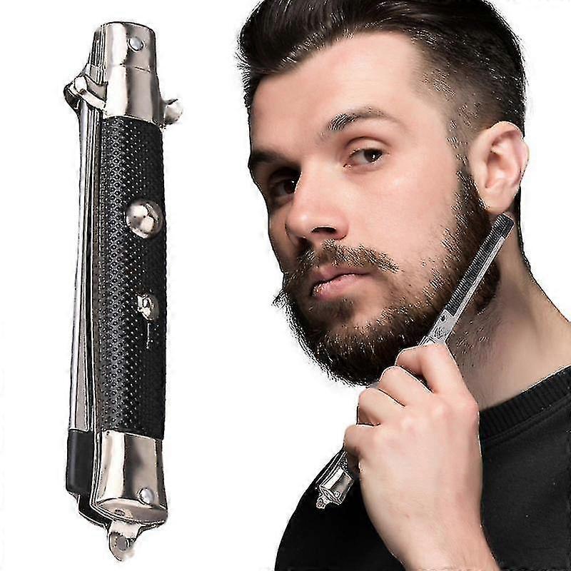 Switch Blade Comb Automatic Push Button Folding Barber Pocket Flick Hair For Beard Mustache Head