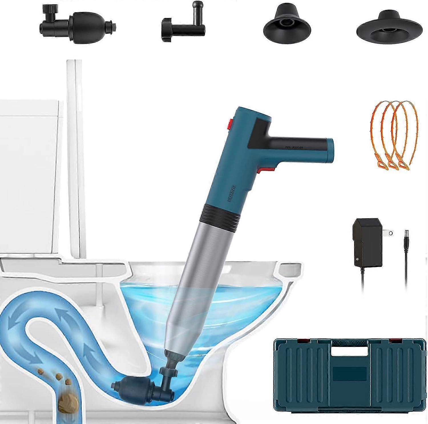 Toilet Plunger, Toilet Clog Remover, High Pressure Air Drain Blaster with Real-Time Barometer
