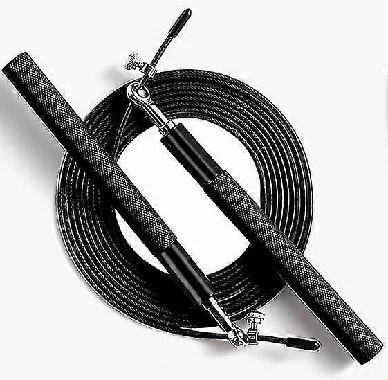 Extra Strong Steel Skipping Rope|adjustable & Lightweight,black