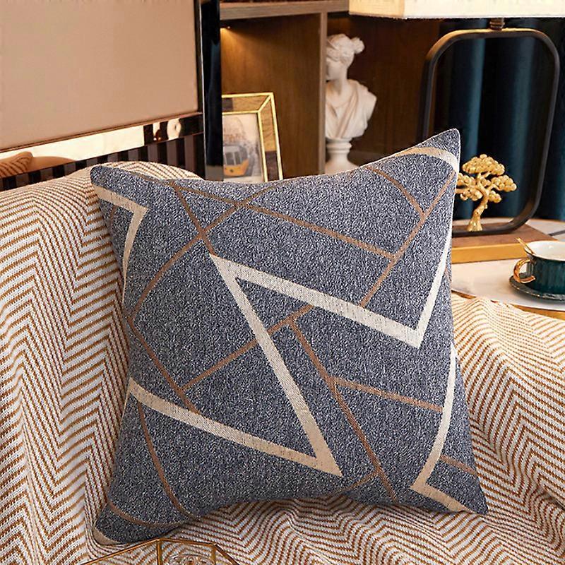 Soft and comfortable square knitted texture chenille pillowcasedark grey