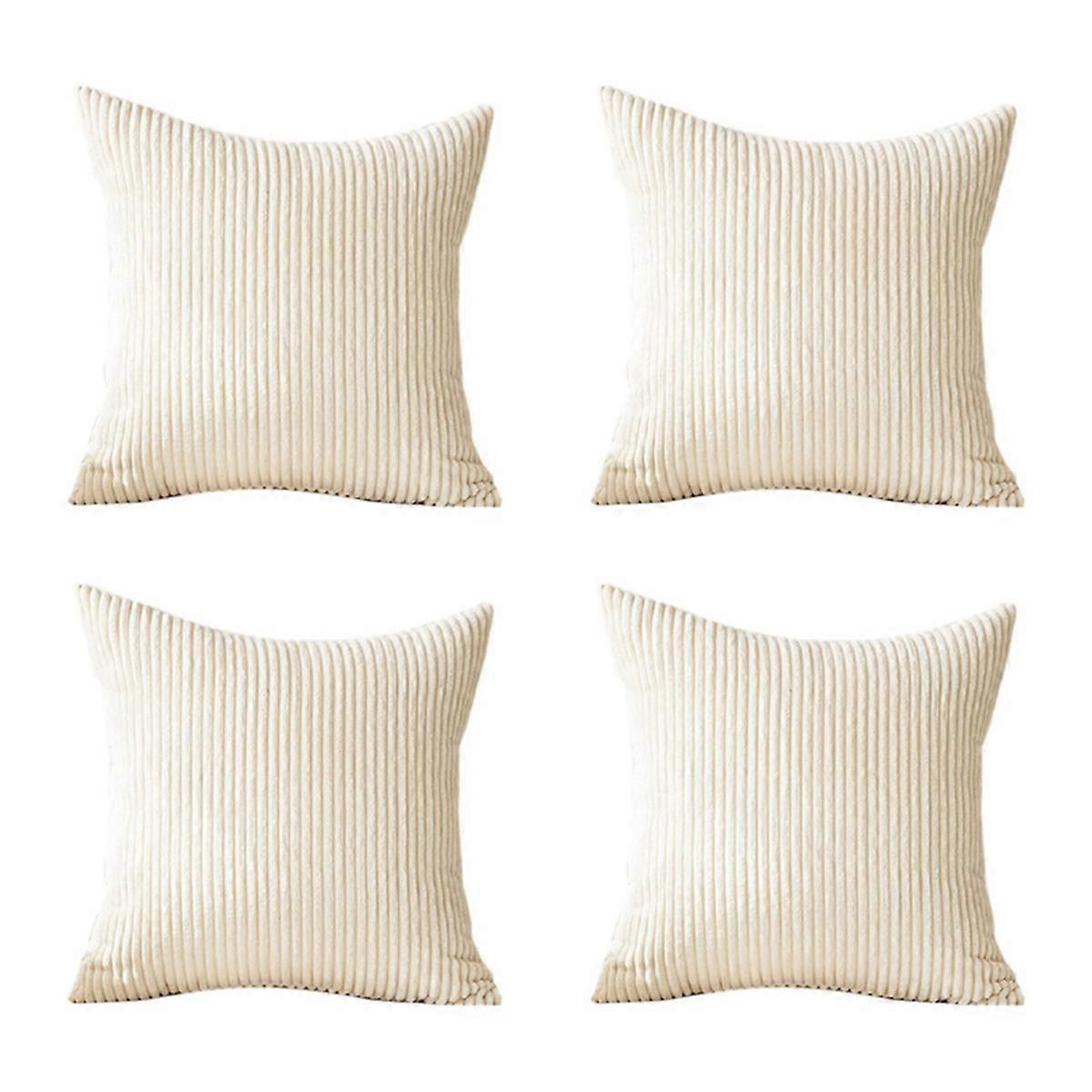 Set of 4 Soft Corduroy Modern Design, Mix and Match with Your Home Decor, Pillow Insert Not Included (45 X 45 cm) A