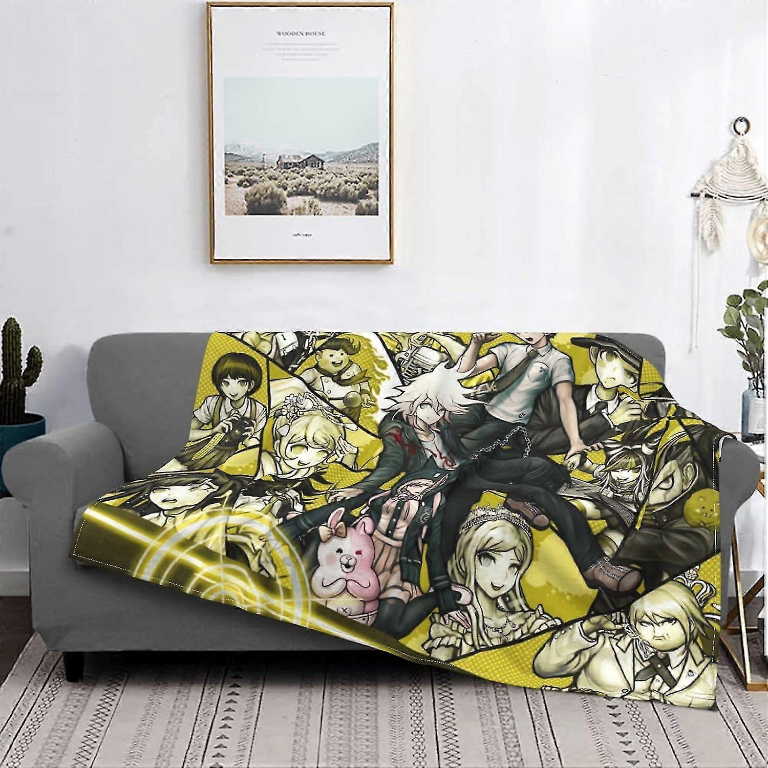 قطن رمي بطانية فيديو Dangan لعبة Ronpa بطانية مكيف هواء لحاف الكرتون بطانيات الفانيلا الناعمة الدافئة Beach_ABJids10746