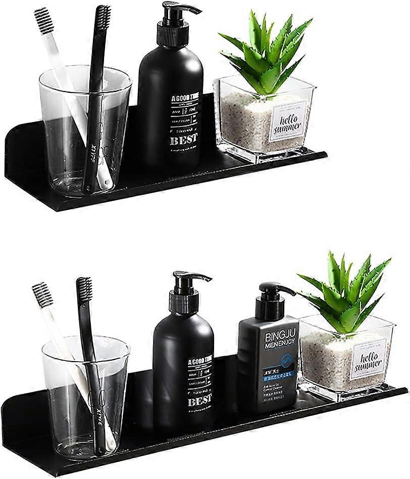 2 Pieces Black Self Adhesive Shower Holder