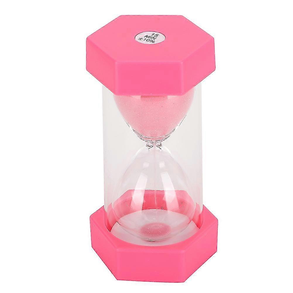 15 Minutes Pink Hexagonal Sandglass Timer for Home Decor and Birthday Gift