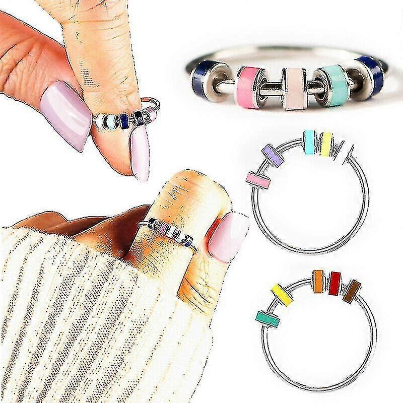 Rotating Enamel Ring Women'S Anxiety Relief Ring Stress Relief Ring