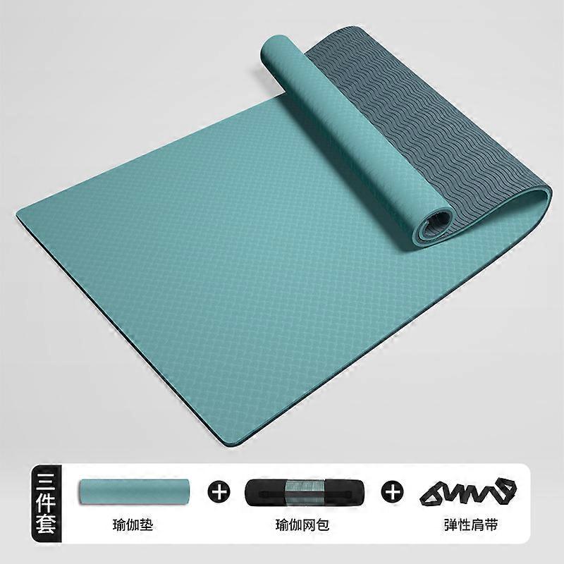 6/8mm TPE اليوغا حصيرة مع خط موقف مزدوج اللون غير الانزلاق سجادة حصيرة للياقة البدنية المنزلية الجمباز بيلاتيس المبتدئين محبي اليوغا