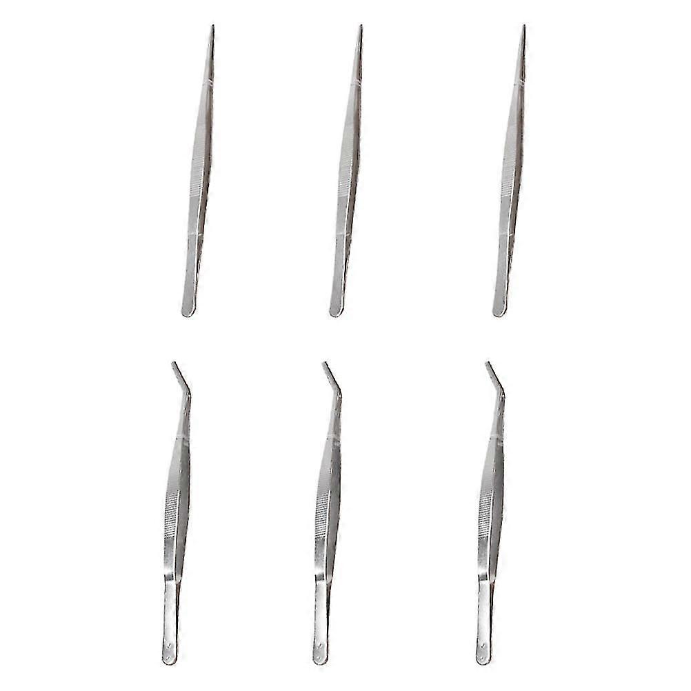 6個のメイクアップスパチュラツールニッパーフィーディングトングガーデニングピンセット水族館ピンセットストレートピンセット-FCY