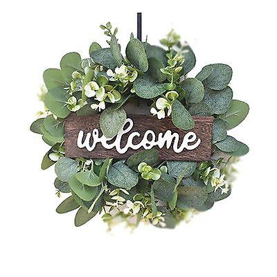 Tempus Ghirlanda Foglie Di Eucalipto Artificiali, 38 Cm - Decorazione Verde Primaverile Per Porte, Pareti E Finestre, Regalo Per La Casa