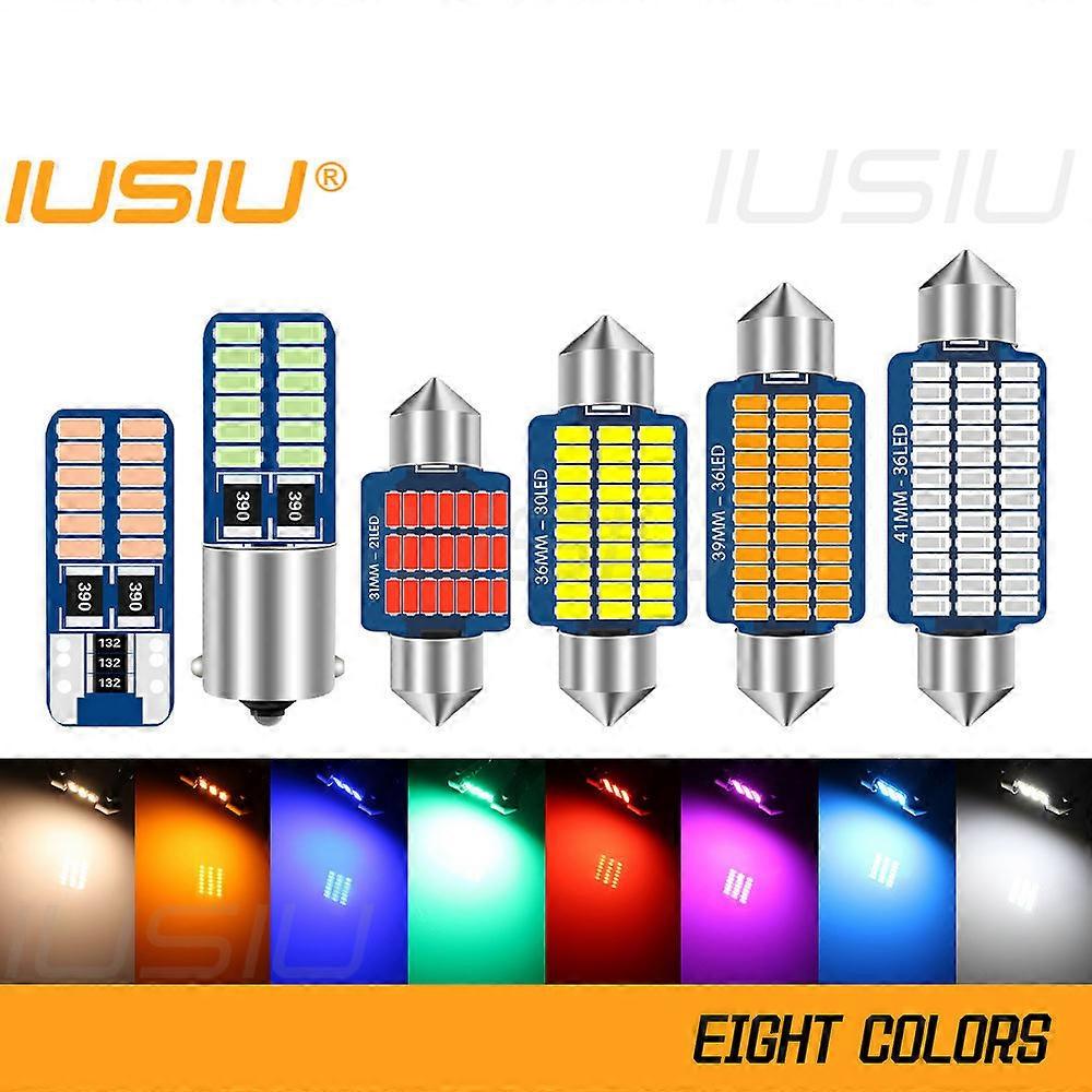 Car Interior Bulb T10 Led Light C5W C10W Festoon BA9S W5W T4W Reading Dome 28 31 36 39 41 MM License Plate Signal Lamp 12V