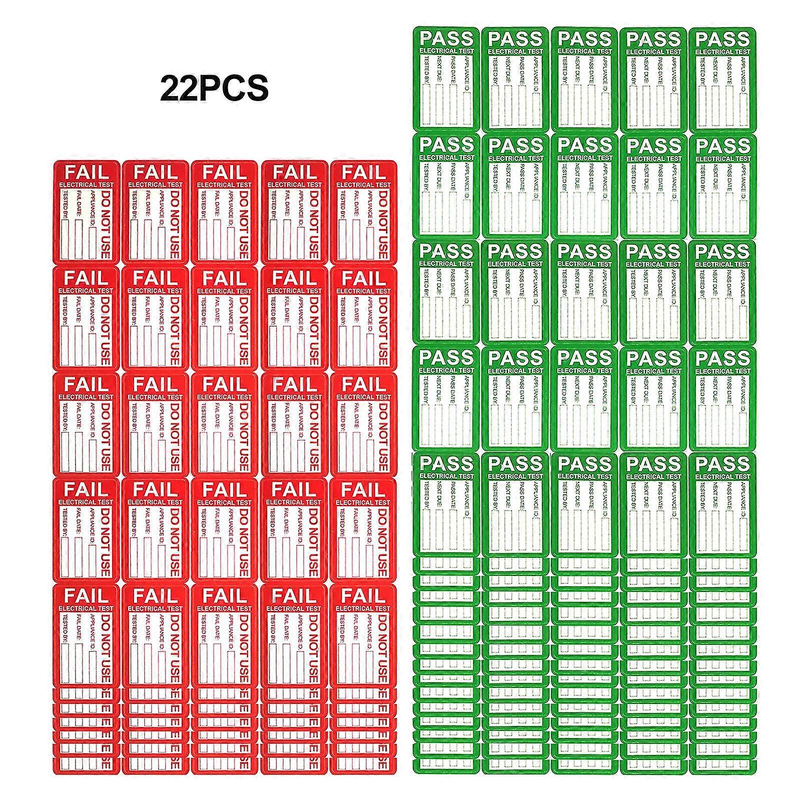 20sheets DIY Craft Fail Appliance For Equipment Pat Testing Sticker Electrical